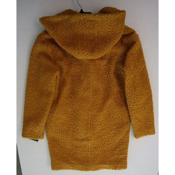 Halogen Women's Sz S Yellow Treasure Hooded Boiled Wool Coat $230 - Picture 7 of 8